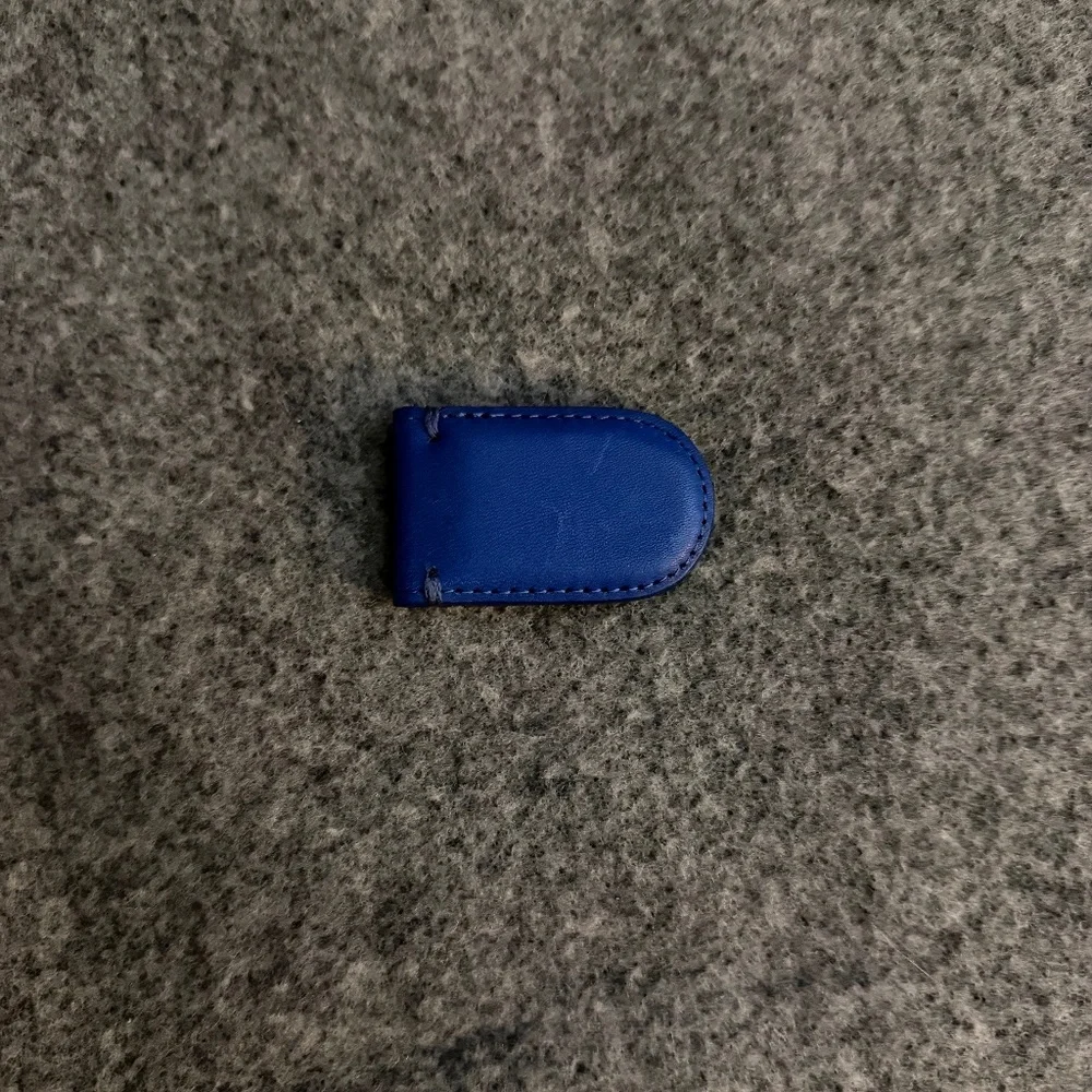 EXPRESS Genuine Leather Blue Magnetic Money Clip